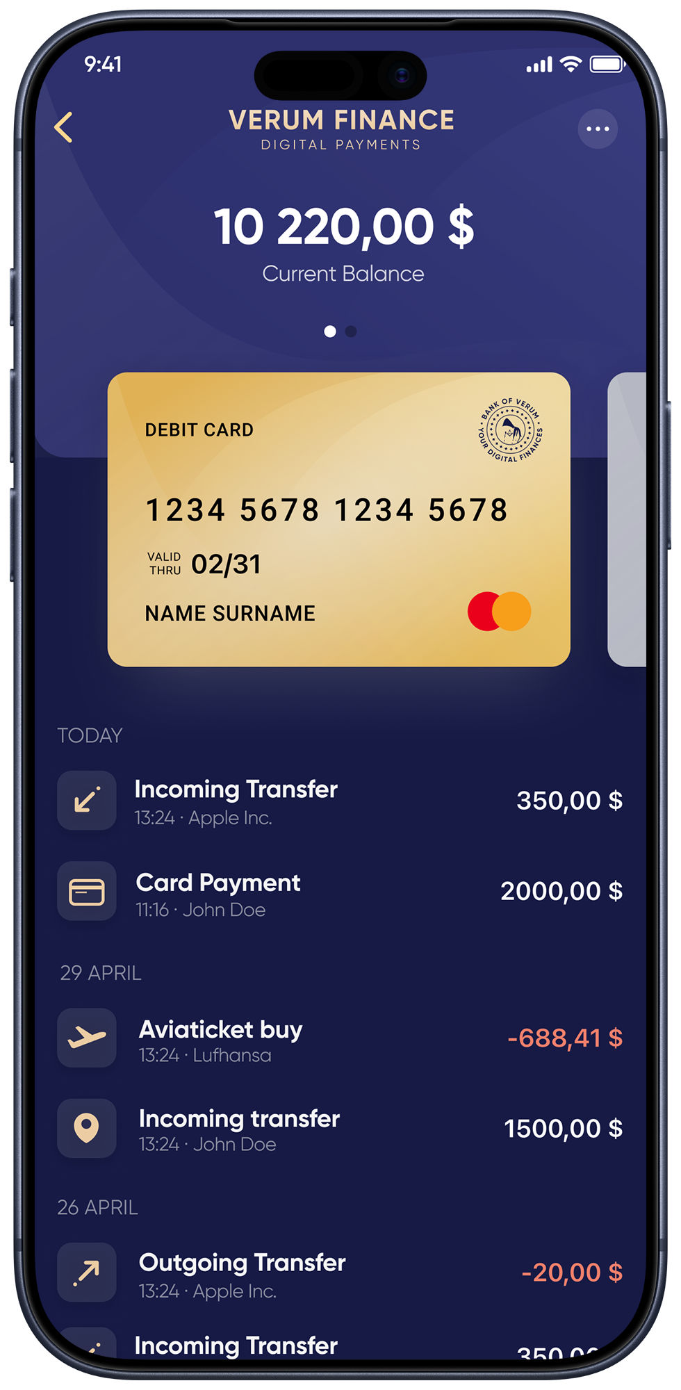 Verum Finance — balance, card and transactions in the messenger